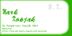 mark kopjak business card